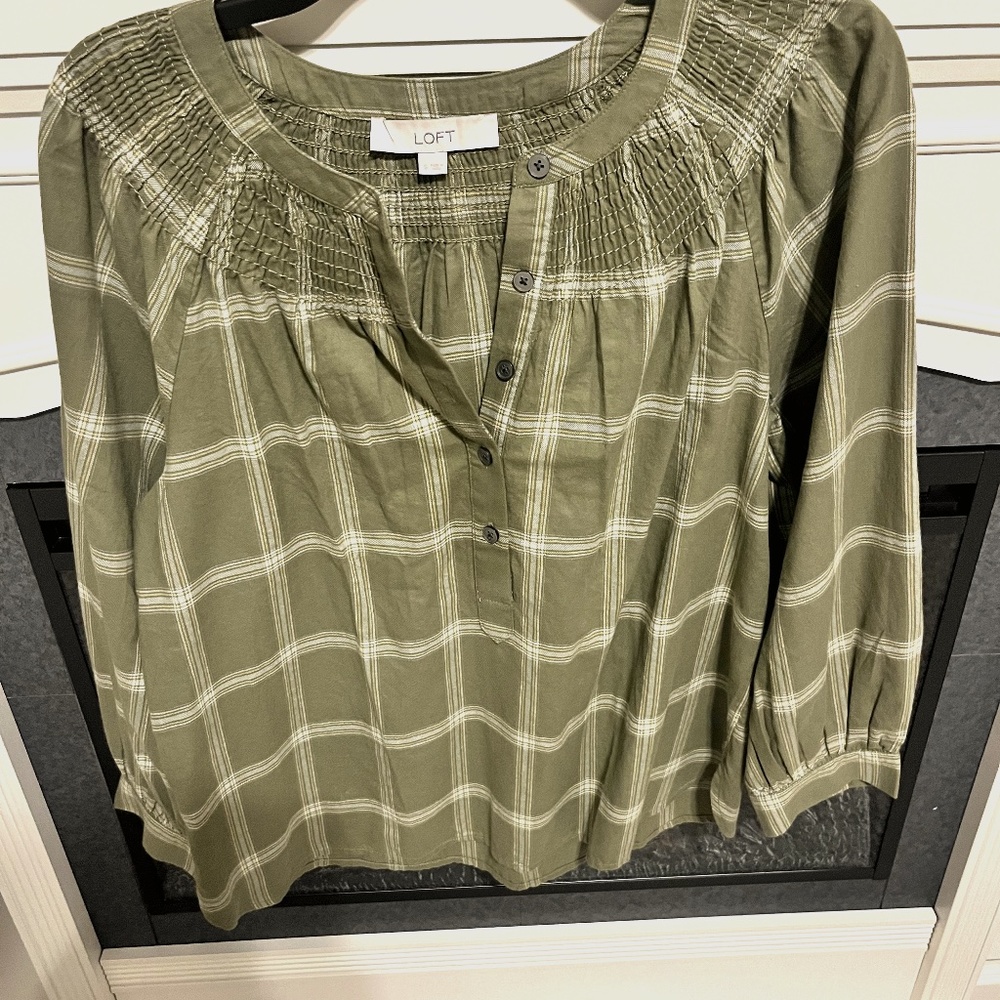 Loft plaid blouse